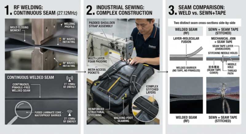 Sewn vs Welded Waterproof Bags- မင်းရဲ့ ထုတ်ကုန် လိုအပ်ချက်က ဘယ်တည်ဆောက်မှုလဲ။
