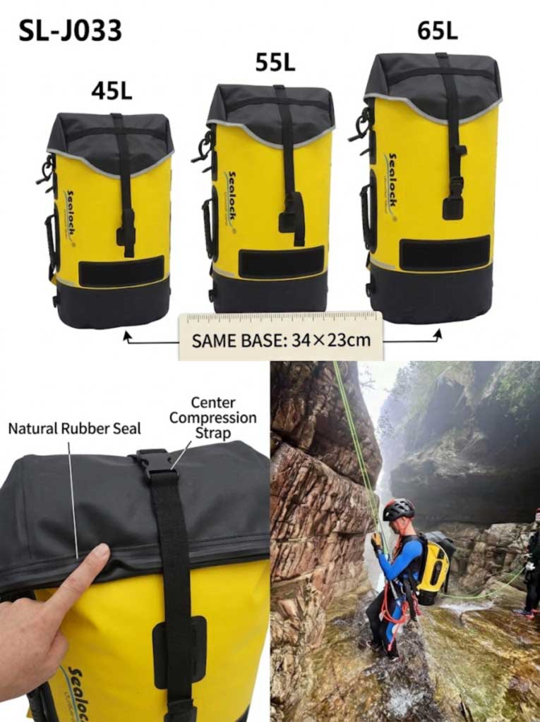 Caving and Canyoning Backpack ထုတ်လုပ်သူ- Expedition Brands အတွက် IPX8 Welded Packs