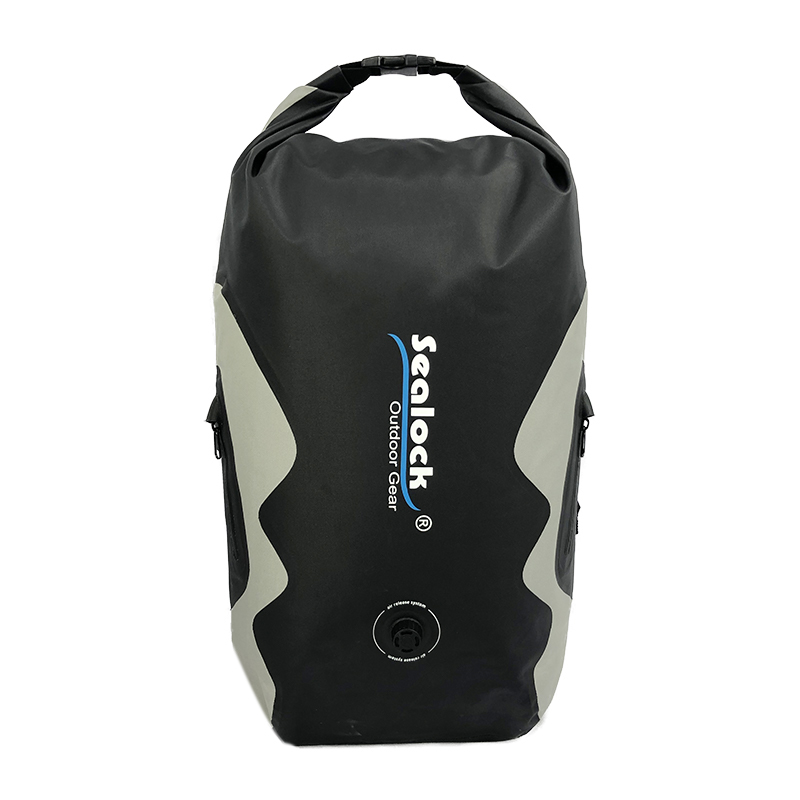 25L ရေစိုခံ Roll Top Dry Backpack သည် Air Valve ပါ၀င်သည်။